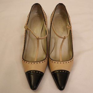 Mila Paoli Beige/Black Pumps - Size 10